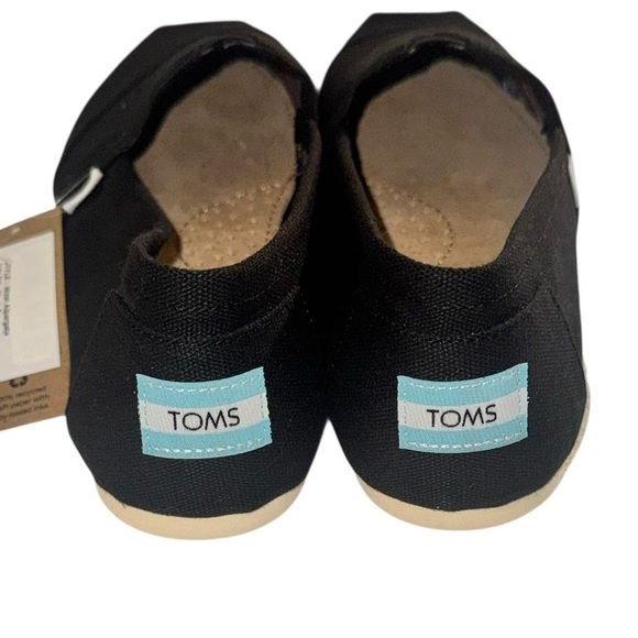 TOMS Black Classic Canvas Slip-On Shoes Women’s 7.5 - Picture 3 of 5